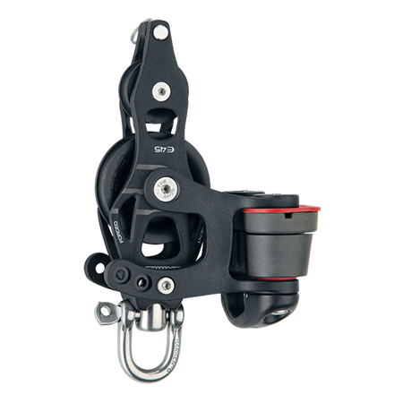 45 mm Aluminum Element Fiddle Block — Swivel, Becket, Cam Cleat