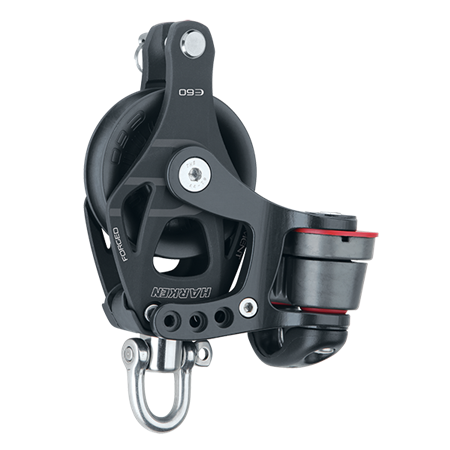 60 mm Aluminum Element Block — Swivel, Becket, Cam Cleat